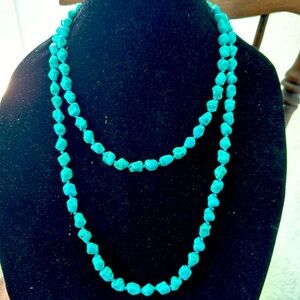 Magnesite Turquoise long knotted necklace 💙🩵 1 for 15 or 2 for 25.